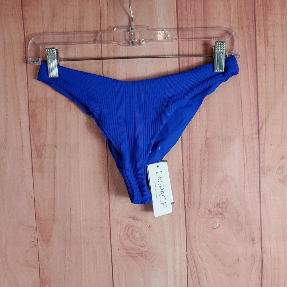 L*Space Cabana Swim Bottoms Sz M Medium Blue Swimsuit NEW NWT